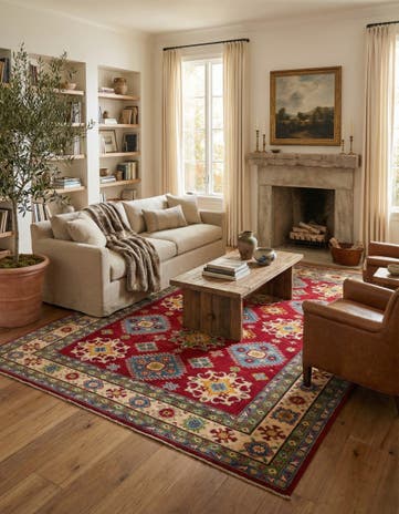 6' 9 x 9' 6 Hand Knotted Kazak Rug