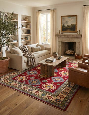 6' 9 x 9' 6 Hand Knotted Kazak Rug