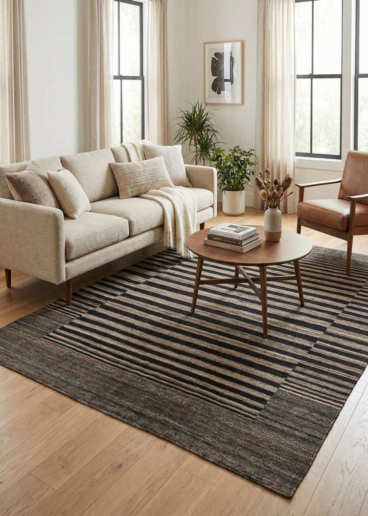 5' 2 x 6' 5 Hand Woven Kilim Modern Wool Rug