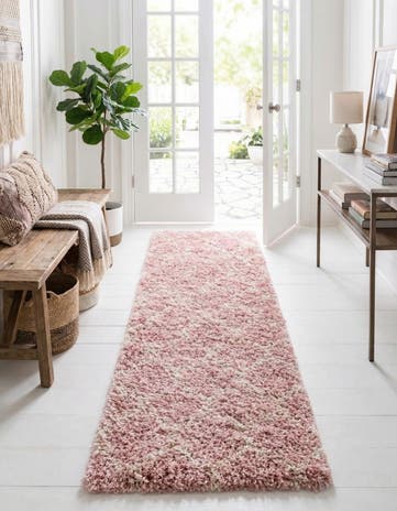 2' x 6' Lattice Shag Runner Rug