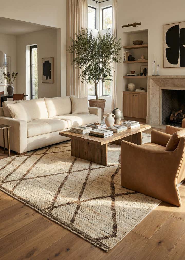 6' 9 x 9' 9 Hand Knotted Moroccan Wool Rug