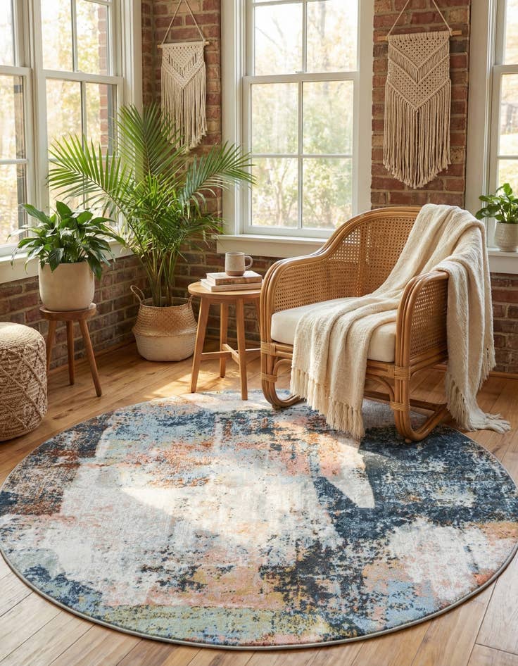 Detail image of 5' 3 x 5' 3 Kamala Washable Round Rug