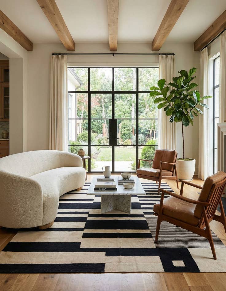 Detail image of 5' 7 x 10' 6  Hand Woven Kilim Modern Wool Rug