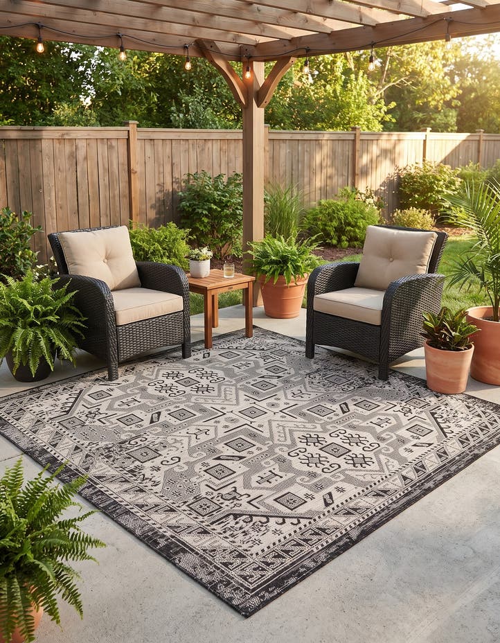 6' x 6' Easy-Clean Aztec Indoor / Outdoor ...