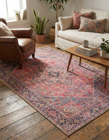 Red Washable Timeless Rug