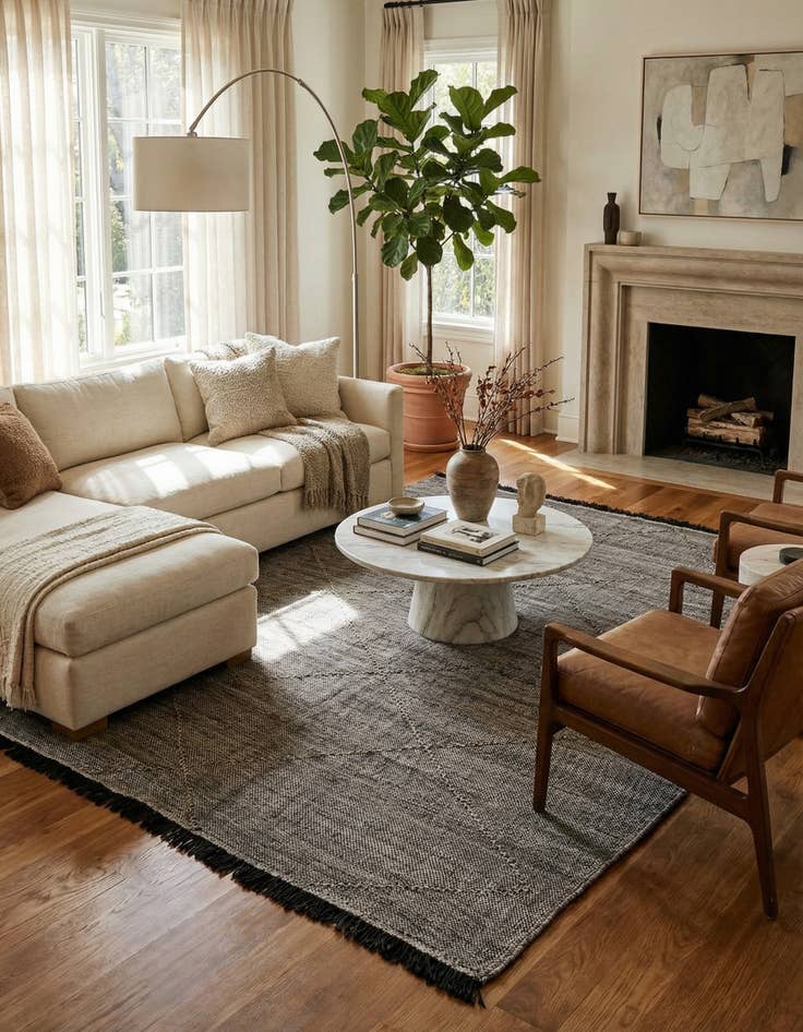 Detail image of 6' 8 x 9' 5  Hand Knotted Moroccan Wool Rug