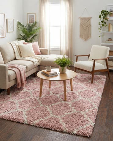  7' 10 x 10' Lattice Shag Rug