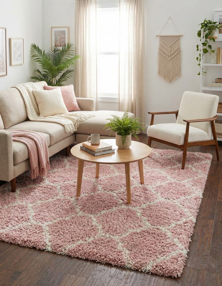 7' 10 x 10' Lattice Shag Rug