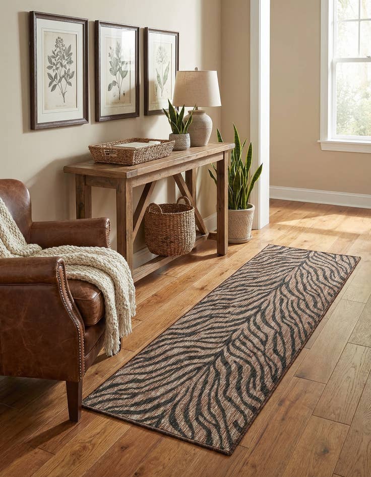 Detail image of 2' x 6'  Washable Safari Indoor / Outdoor Runner Rug