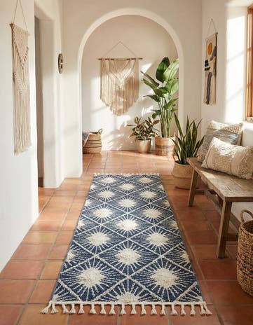 Blue Boho Runner Rug
