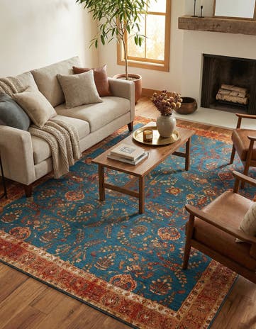 9' x 12' Easy-Clean Traditional Indoor / Outdoor Rug