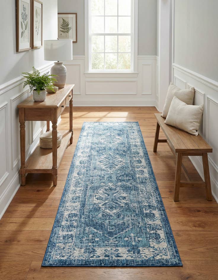 Detail image of 2' x 8'  Washable Traditional Indoor / Outdoor Runner Rug