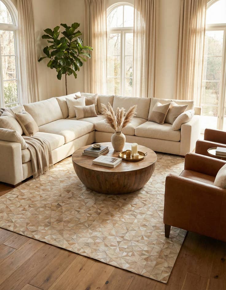 Detail image of 6' 8 x 9' 8 Cowhide Stocks Rug