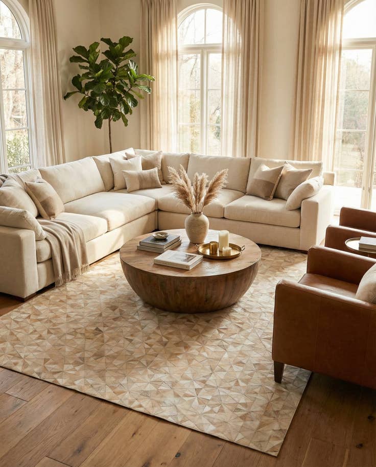 Detail image of 6' 8 x 9' 8 Cowhide Stocks Rug