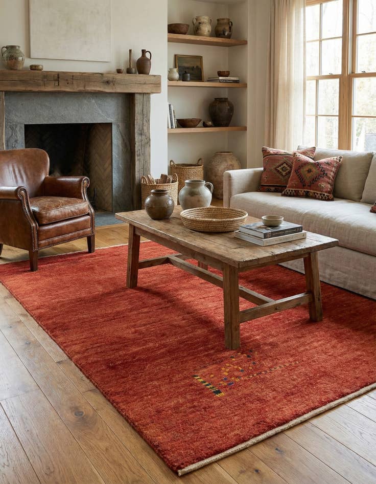 Detail image of 3' 11 x 5' 7  Hand Knotted Gabbeh Persian Wool Rug