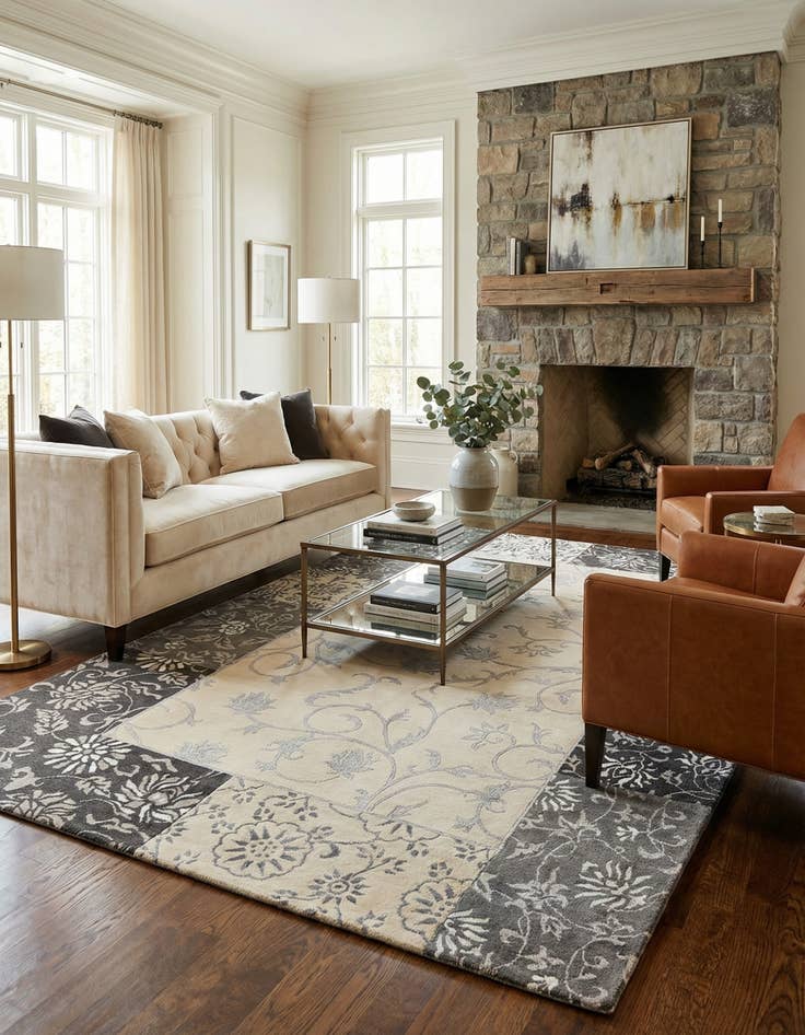 Detail image of 6' 8 x 10' 5  Hand Knotted Darya Wool Rug