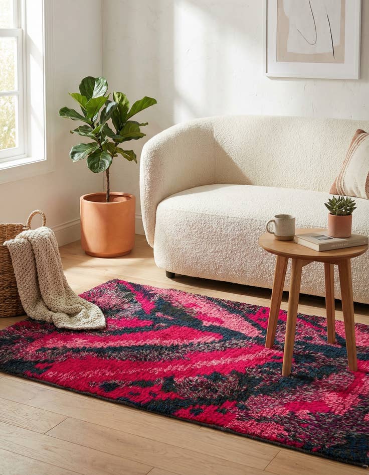 Detail image of  2' 5 x 4' 6  Hand Knotted Moroccan Wool Rug