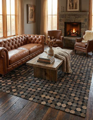 5' x 7' 10 Cowhide Leather Rug