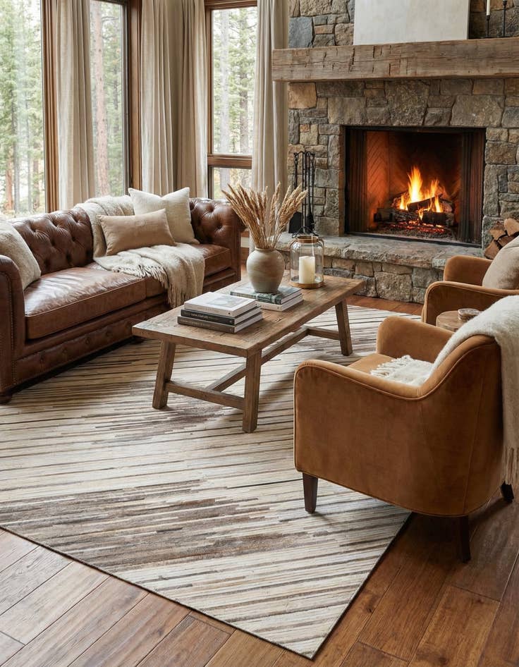 Detail image of 5' 1 x 7' 10 Cowhide Rug