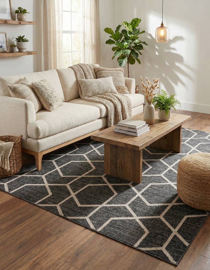 Detail image of  7' 10 x 10' Eco Trellis Rug