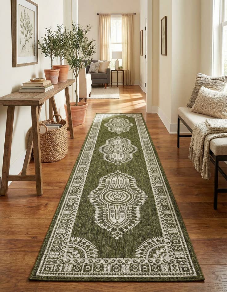 Detail image of 2' 7 x 12' Easy-Clean Traditional Indoor / Outdoor Runner Rug