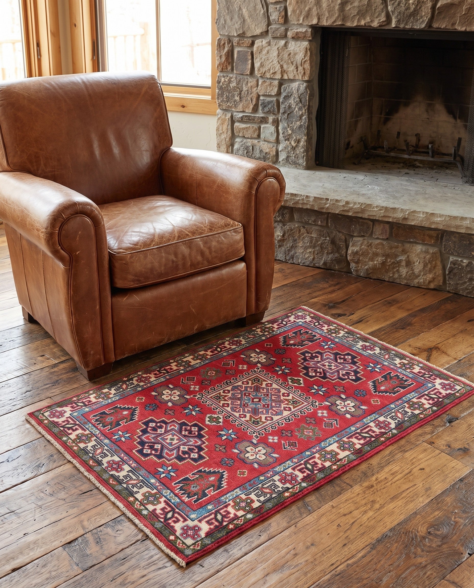 2' 10 x 4' 2 Hand Knotted Kazak Rug