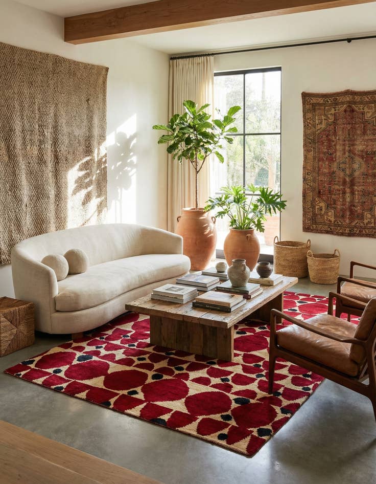 Detail image of 5' 4 x 8'  Hand Knotted Moroccan Wool Rug