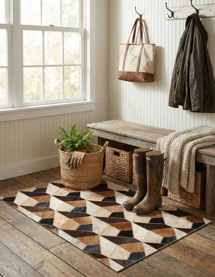 Detail image of  2' x 3' Cowhide Leather Rug