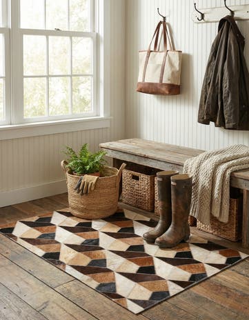 2' x 3' Cowhide Leather Rug