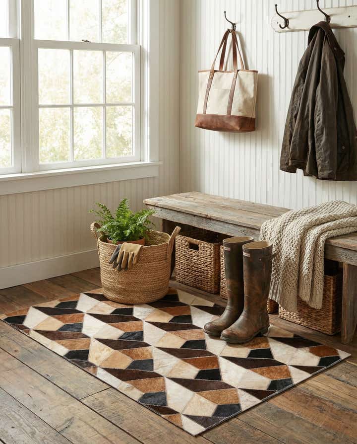 2' x 3' Cowhide Leather Rug