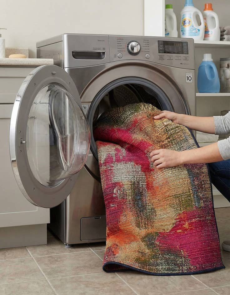 Detail image of 4' x 6'  Washable Modern Indoor / Outdoor Rug