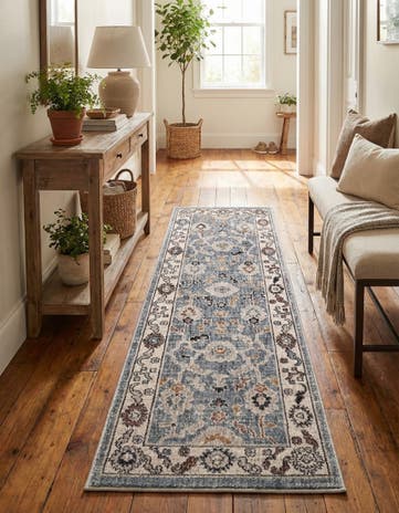 Harbor Blue Eco Traditional Runner Rug