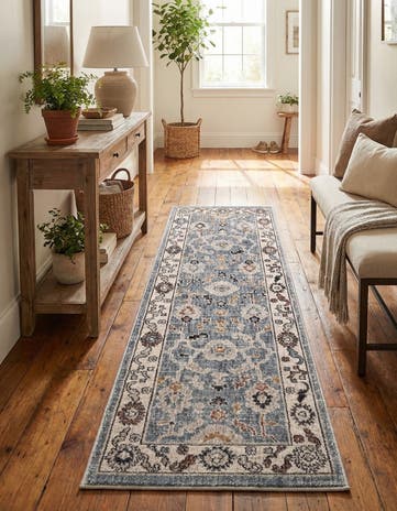 Harbor Blue Eco Traditional Runner Rug