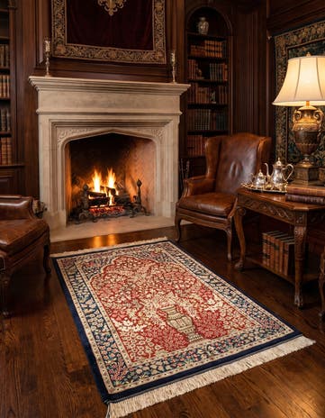 2' x 2' 11 Ghom Silk Rug