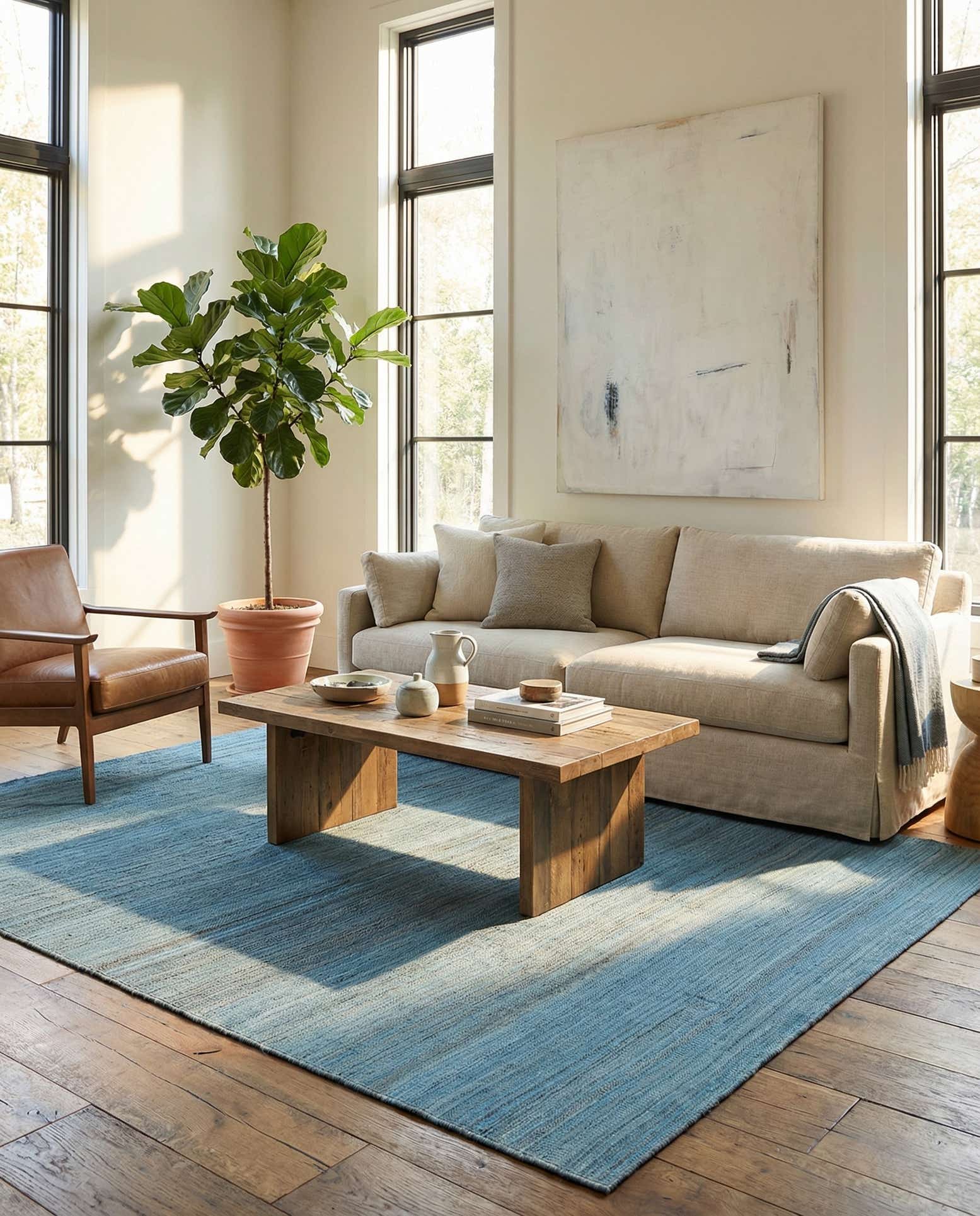 6' 4 x 9' 7 Hand Woven Kilim Modern Wool Rug