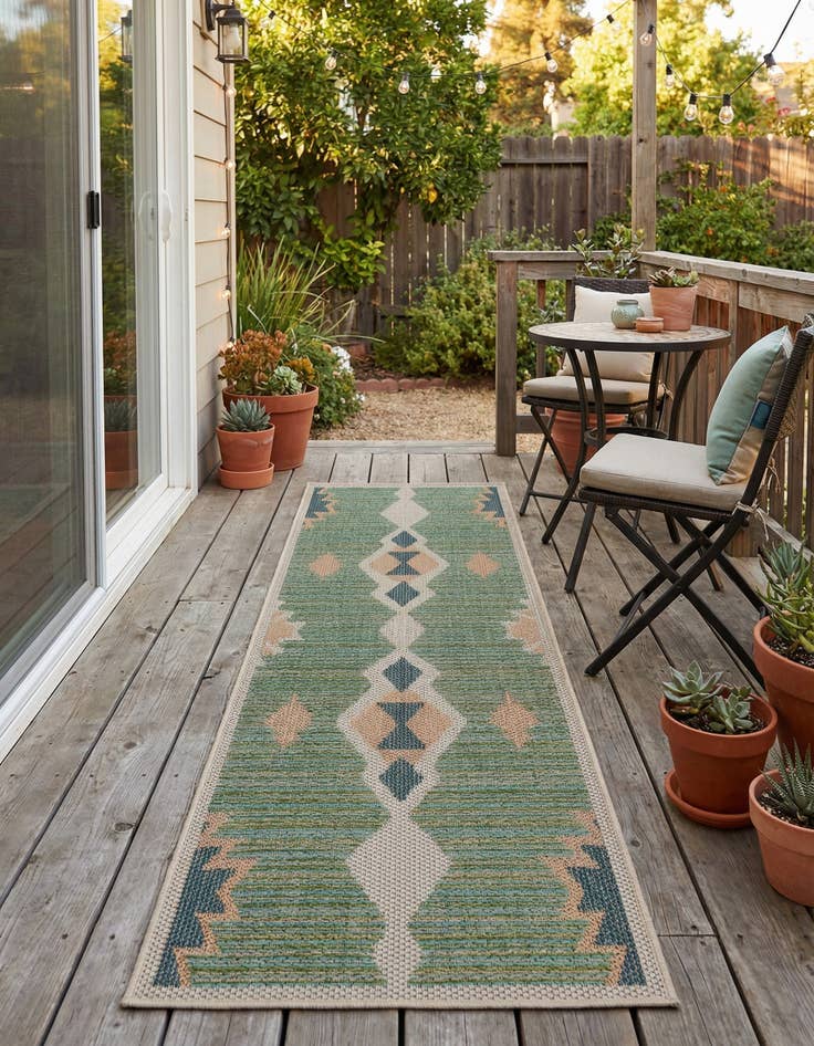 Detail image of 2' x 6'  Washable Baja Indoor / Outdoor Runner Rug