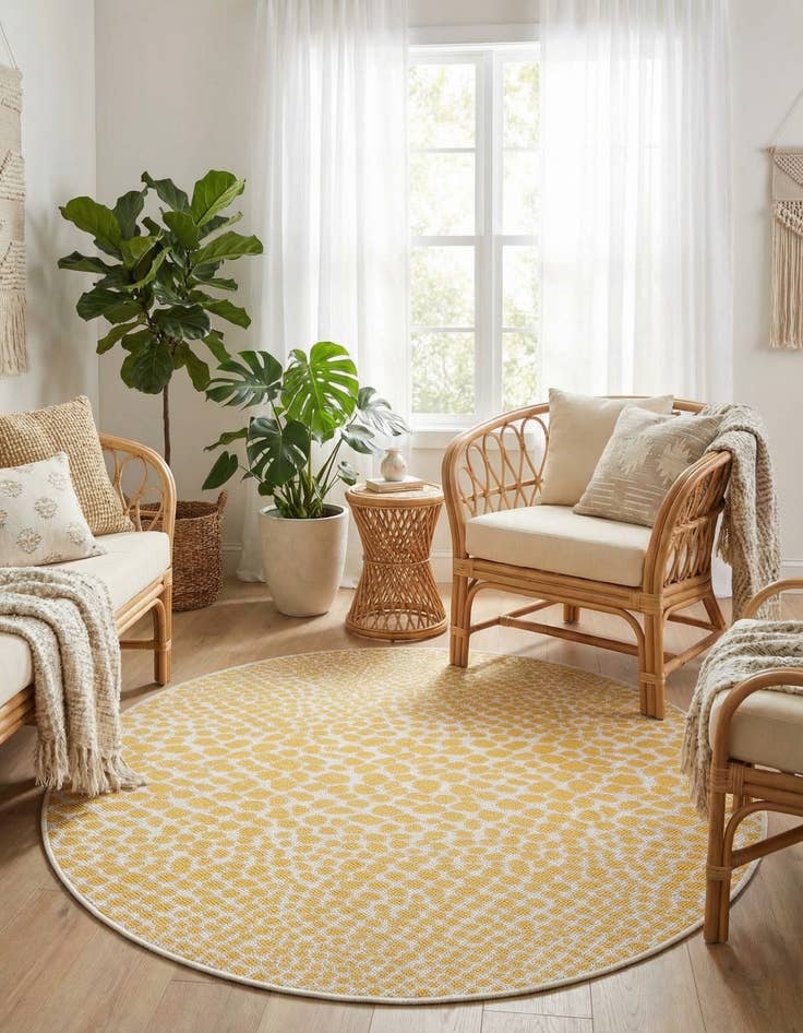 Detail image of 4' x 4'  Washable Jill Zarin Cape Town Indoor / Outdoor Round Rug