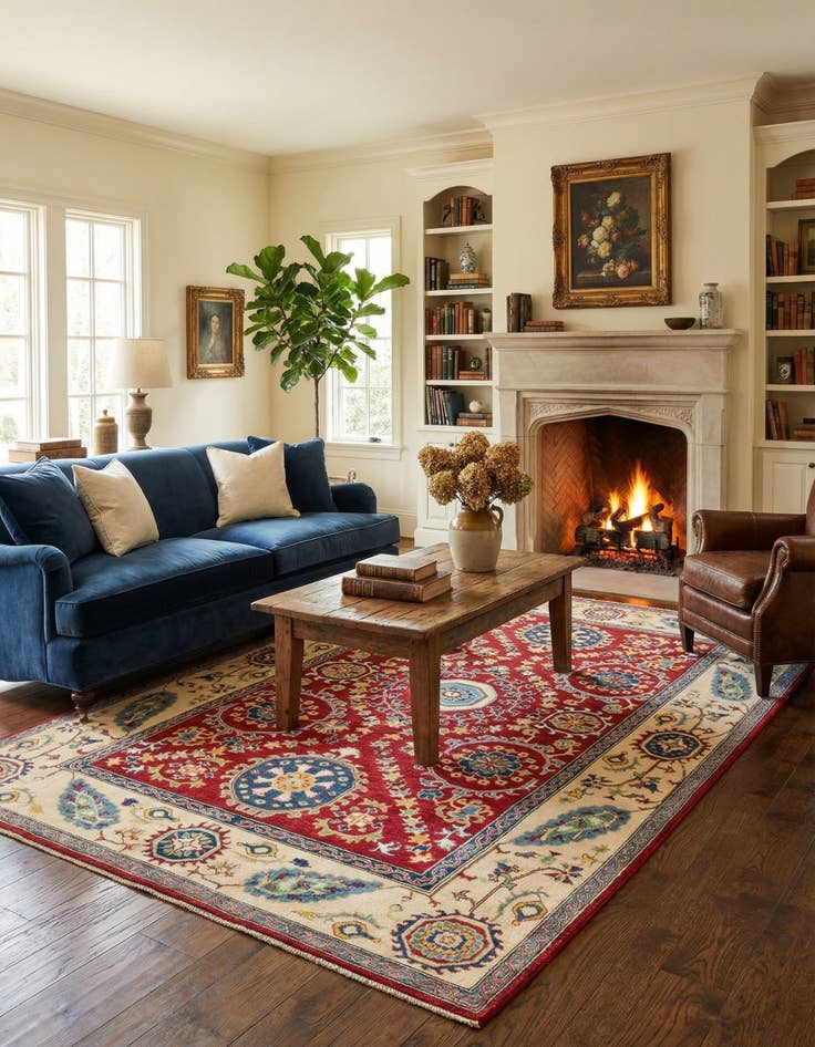 Detail image of  6' 7 x 9' 6  Hand Knotted Kazak Rug