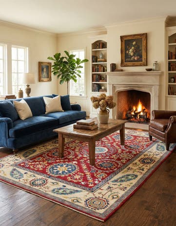 6' 7 x 9' 6 Hand Knotted Kazak Rug