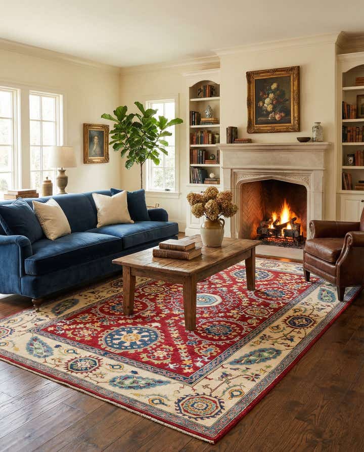 6' 7 x 9' 6 Hand Knotted Kazak Rug