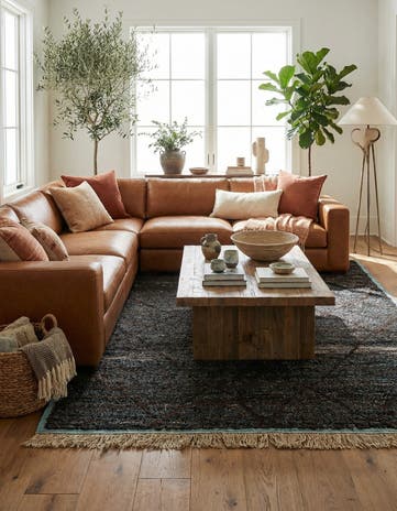 6' 1 x 9' 5 Hand Knotted Moroccan Wool Rug