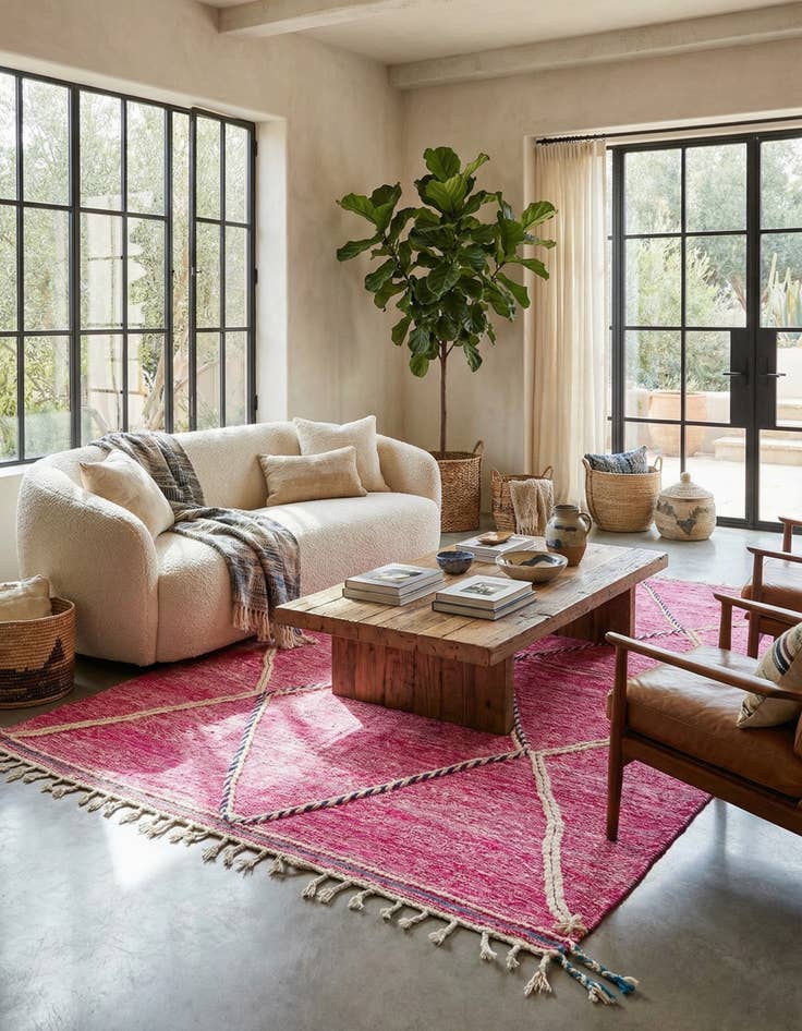 Detail image of 6' 10 x 10' 6  Hand Knotted Moroccan Wool Rug