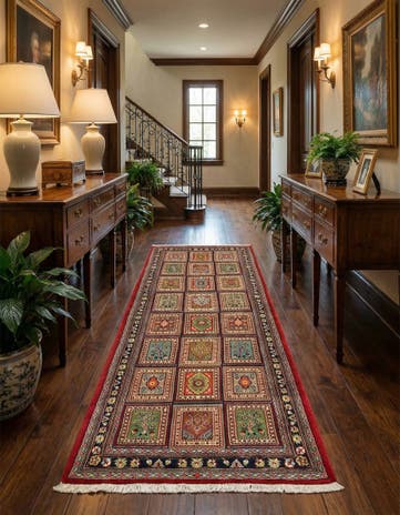 2' 6 x 6' 11 Hand Knotted Qom Persian Runner Rug