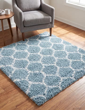 3' 3 x 3' 3 Lattice Shag Square Rug