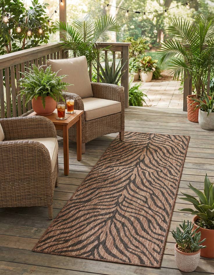 Detail image of 2' x 6'  Washable Safari Indoor / Outdoor Runner Rug