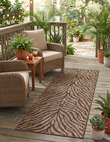 Natural Easy-Clean Safari Indoor / Outdoor Runner Rug