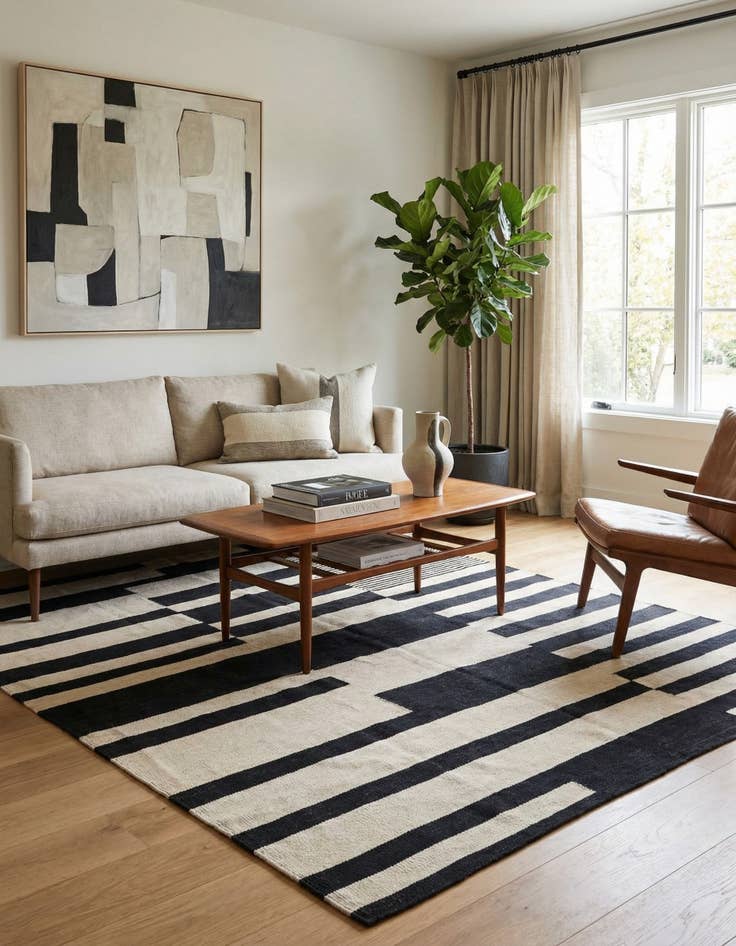 Detail image of 5' 10 x 7' 8  Hand Woven Kilim Modern Wool Rug