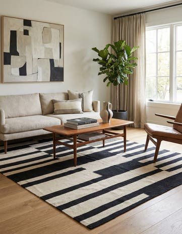 5' 10 x 7' 8 Hand Woven Kilim Modern Wool Rug