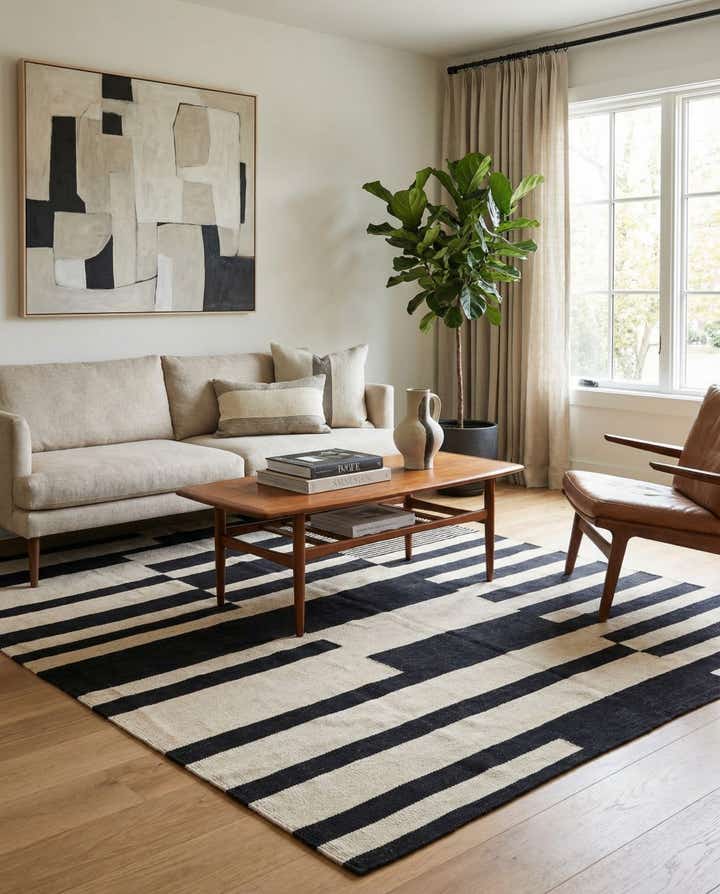 5' 10 x 7' 8 Hand Woven Kilim Modern Wool Rug