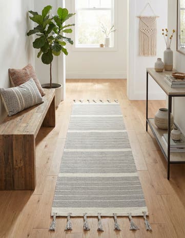 2' 7 x 10' Hand Woven Chindi Cotton Runner Rug